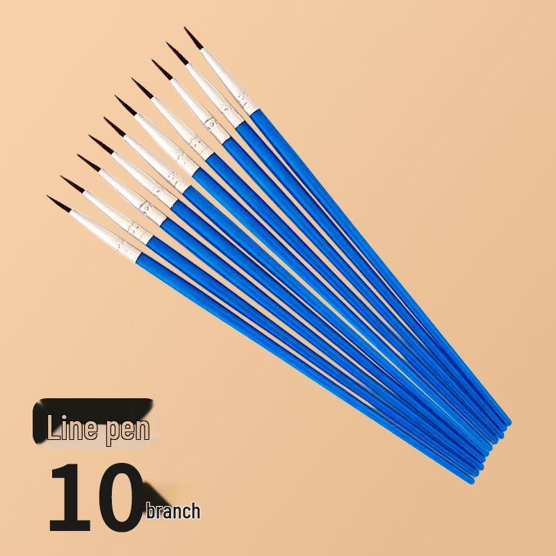 Flat Nylon Brush Set: Oil, Watercolor, Gouache, Acrylic - Ideal for Art, Painting, and Outlining.