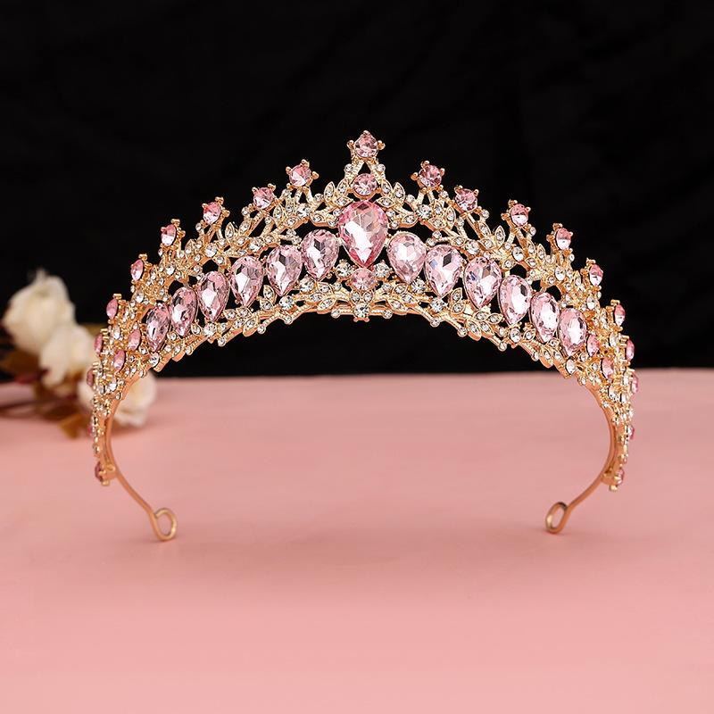 Bridal Crown Tiara Earrings Two-piece Set High-end Crown Performance Birthday Children's Princess Style Accessories Wedding Super Fairy