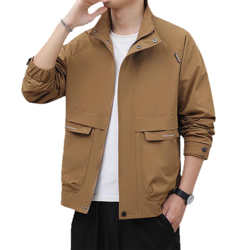 Simple Versatile Stand Collar Men's Jacket Korean Style Trendy Men's Clothing New Spring Autumn Fashion Brand Jacket Stylish
