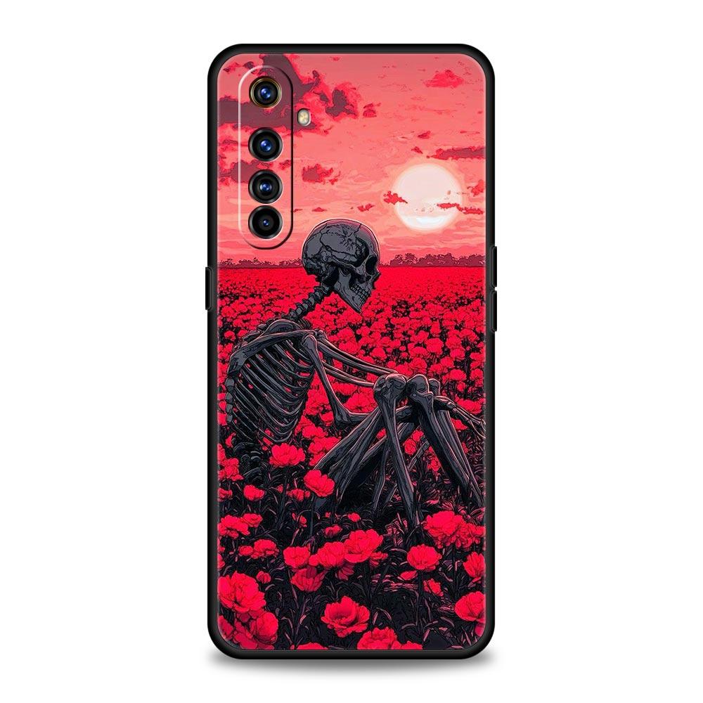 Skeleton Skull Case For Realme C67 C63 C55 C53 C35 C25 C21 GT 2 3 5 6 10 11 12 13 Pro Plus 5G Soft TPU Phone Cover Fundas Capas