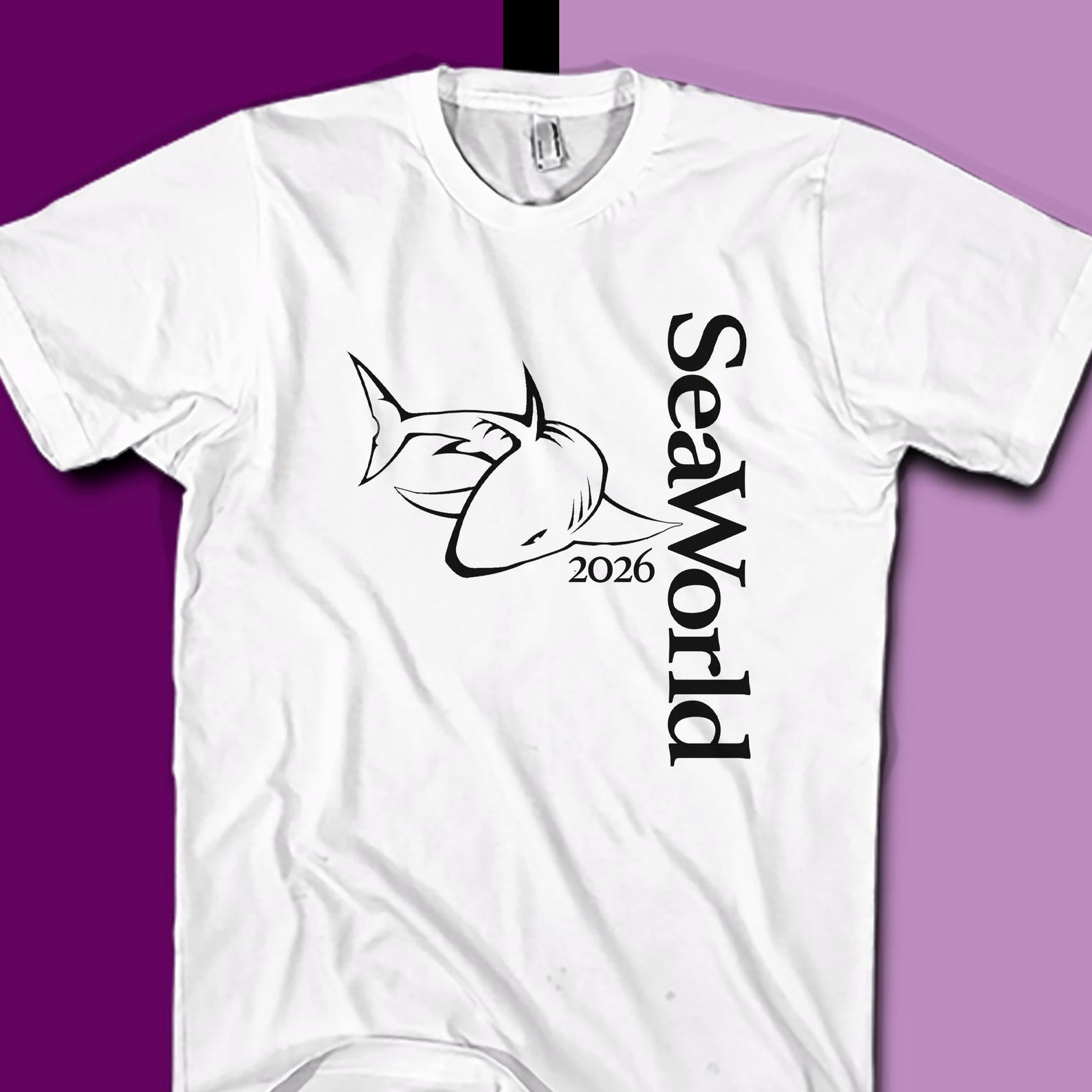 Shark Shirt, Vinyl Graphic Tee, Theme Park Vacation, Water Park Shirt, Amusement Park Tees XL