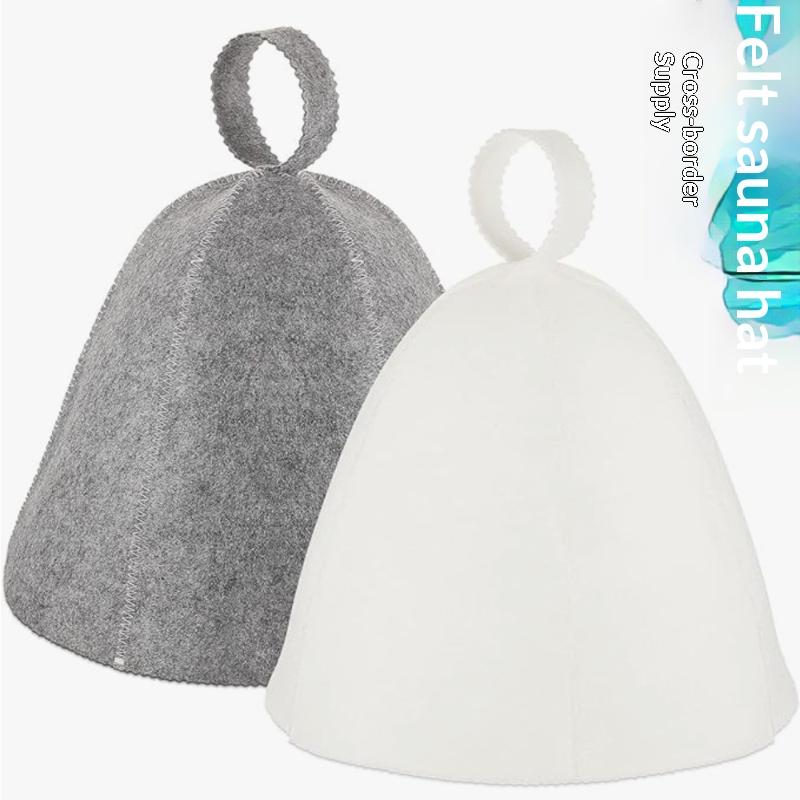 Soft Felt Sauna Hat Heat Resistant Shower Cap Home Sauna Steam Cap Sauna Accessories For Spa Banya Steam Room Bath Use