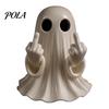 Spooky Cute Home Decor Halloween Ghost Figurine, Funny Middle Finger Statue, Table Decorations, Cartoon Modern Resin Holiday Desktop Ornament