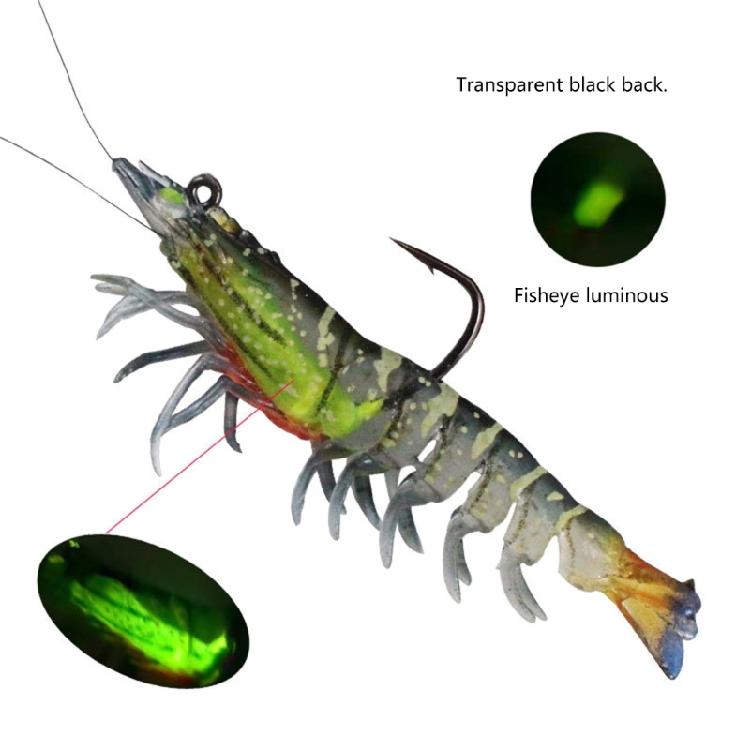 3Pcs Luminous Fishing Jigs Lures Fishing Soft Fish Lures Glow with Sharp Hooks