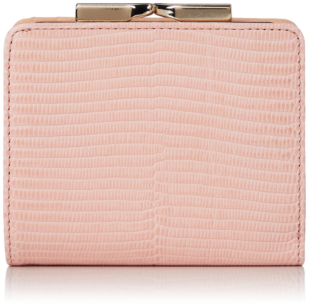 Topkapi Italian Leather Lizard-Embossed Clasp Bifold Wallet by Lucia, Women's, Pink Gray, Free Size