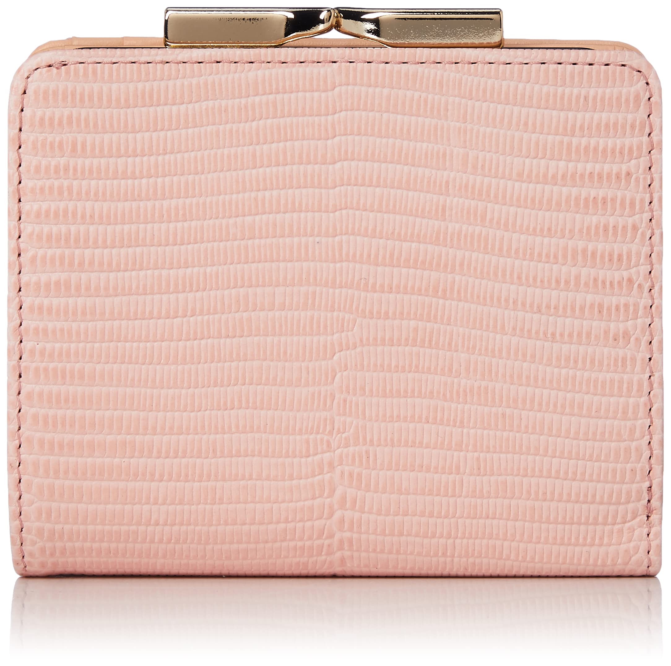 

Topkapi Italian Leather Lizard-Embossed Clasp Bifold Wallet by Lucia, Women s, Pink Gray, Free Size