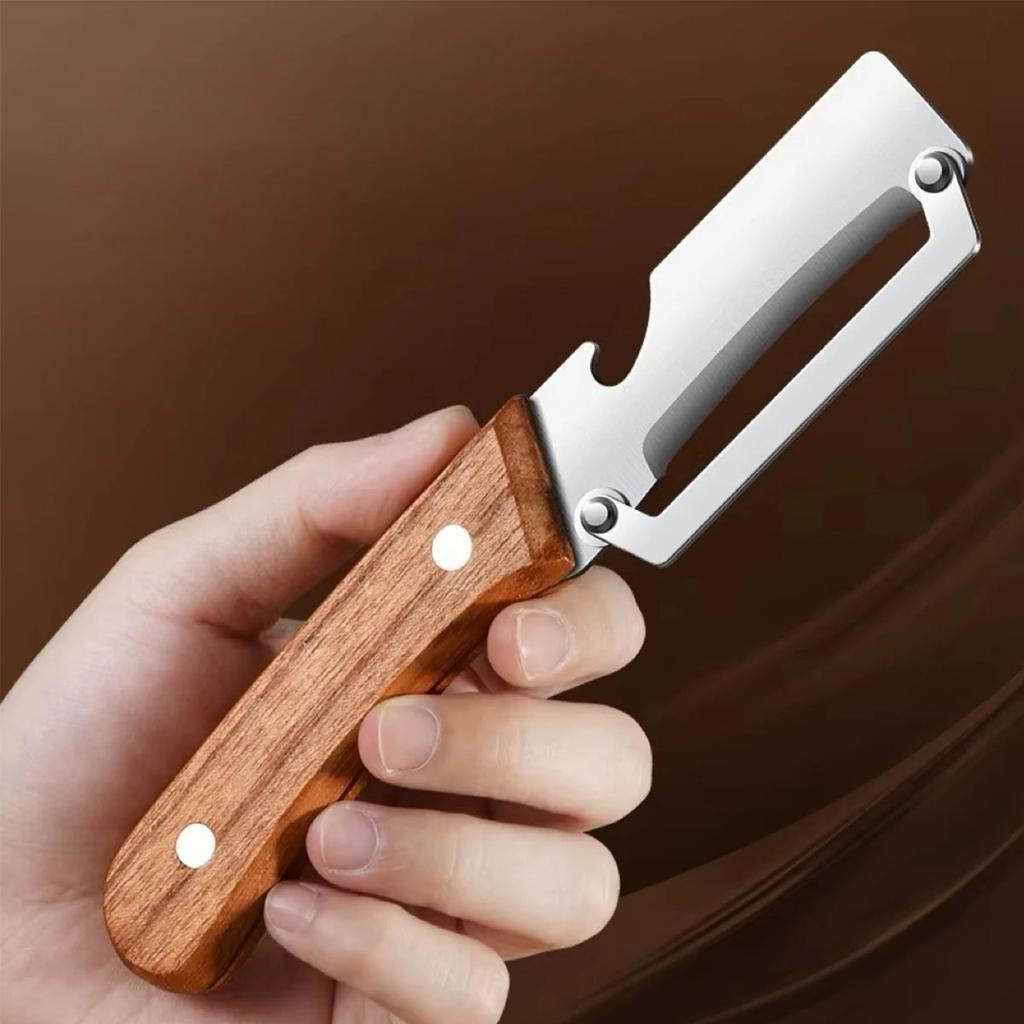 2-in-1 Edelstahl Sparschäler Messer - Multifunktion zum Schälen und Schneiden von Obst und Gemüse Haushaltsküche Professionelles Küchenwerkzeug
