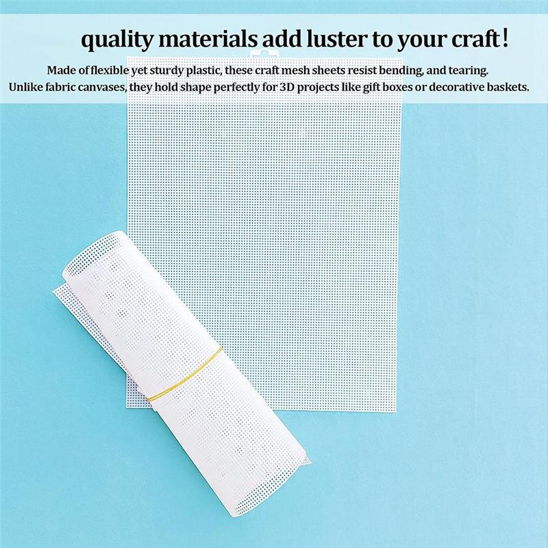 Plastic Canvas Sheet For Needlepoint& DIY Crafts- 13.4 Inch By 10.4 Inch With 2.5Mm Grid Design 4 Pack