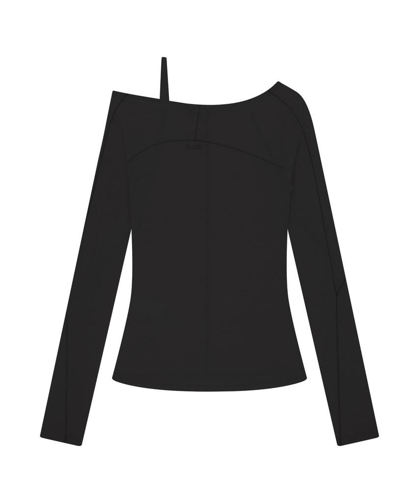 OJOS Strap Flatseam Long Sleeve Top / Black