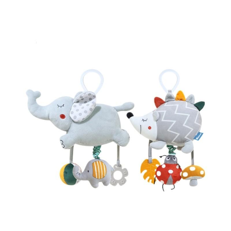 Hedgehogs Elephants Plush Baby Rattle Toy With Hanging Clip For Infant Development And Sensory Stimulation