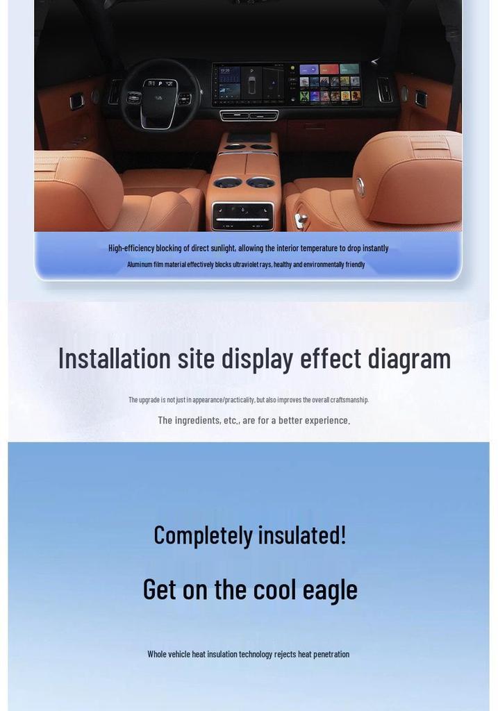 Kompatibel mit Li Auto L6/L7/L8/L9/i6/i8 ONE: Autofenster-Sonnenschutz - Sichtschutz, Wärmeisolierung und Sonnenschutz.