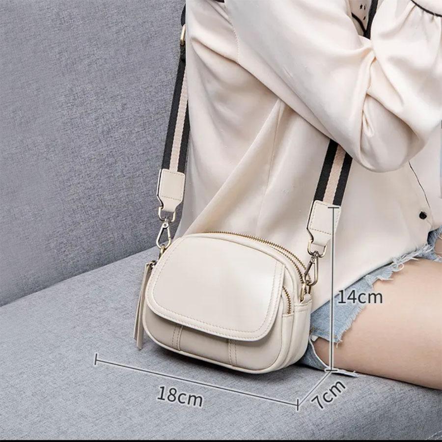 Genuine Leather Women's Bag, Fashionable and High-end, Small Round Cowhide Casual Women's Single-shoulder Crossbody Small Bag
