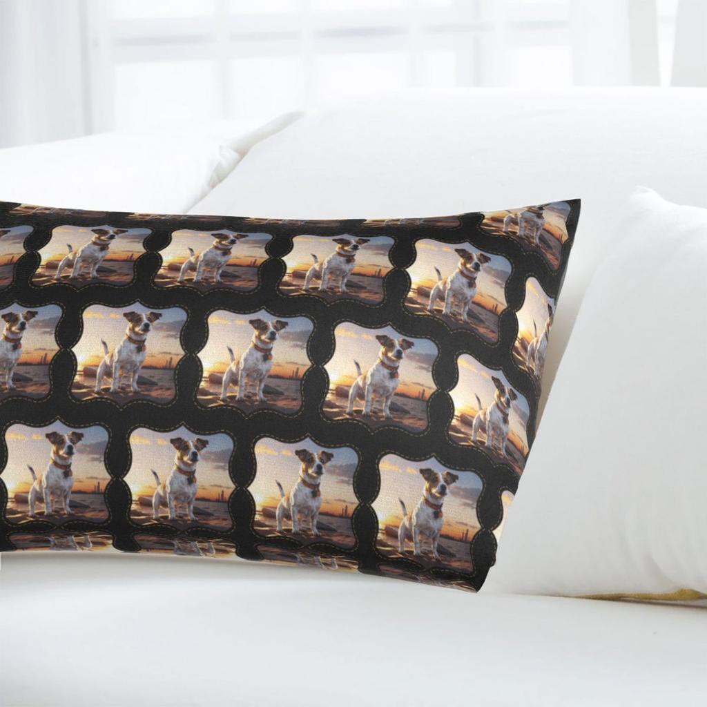Jack Russell Dog At Sunset Rectangle Pillowcase Cushion Cover Decorative Bedroom Bed Home Comfort Throw Pillow