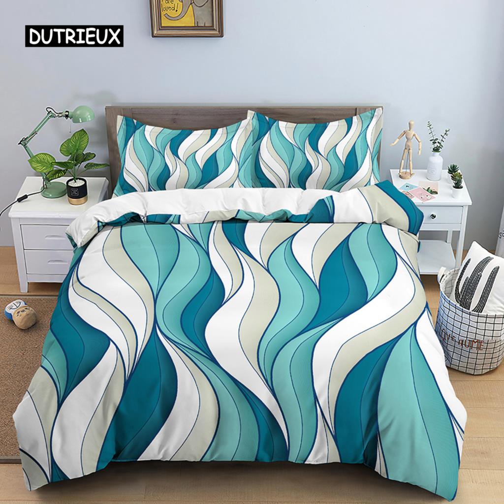 

Комплект постельного белья с геометрическим узором, комплект постельного белья в красную и желтую полоску из микрофибры, чехол для пододеяльника с застежкой-молнией и абстрактным рисунком EU single(135x200cm)