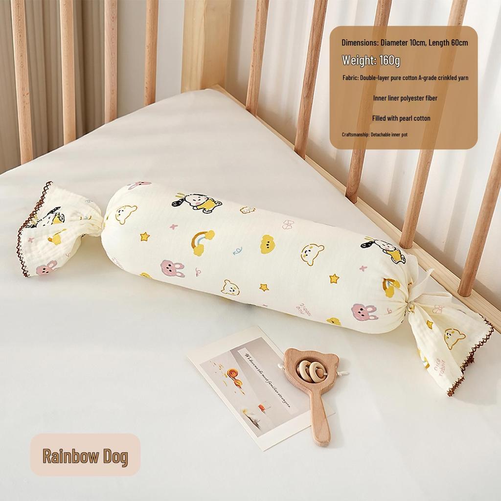 Almohada de Soporte Lateral para Dormir para Niños - Almohada Cilíndrica de Algodón Puro para Abrazar
