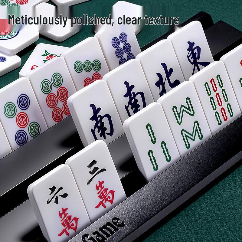 Compact Mahong Set: Travel-Friendly Hand-Rubbed Mini Tabletop Game for Home or Dorm - Educational and Stylish.