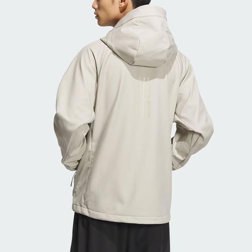 adidas CITY ESCAPE Jacket Logo Sports Casual Hooded Jacket for Men Light Gray