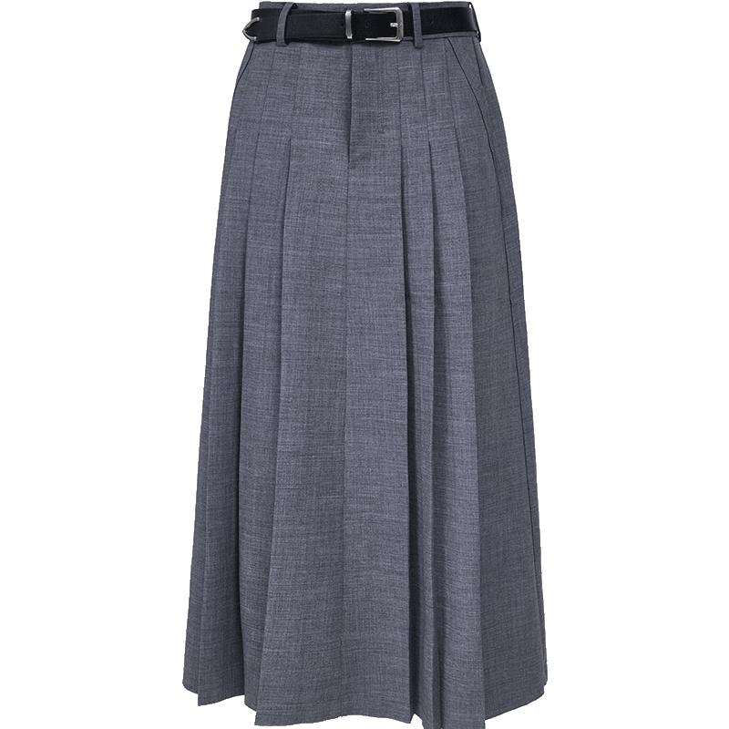 ONLY 2025 Autumn Elegant Pleated A-Line Long Skirt S
