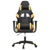 Gaming Chair In Black and Gold Artificial Leather