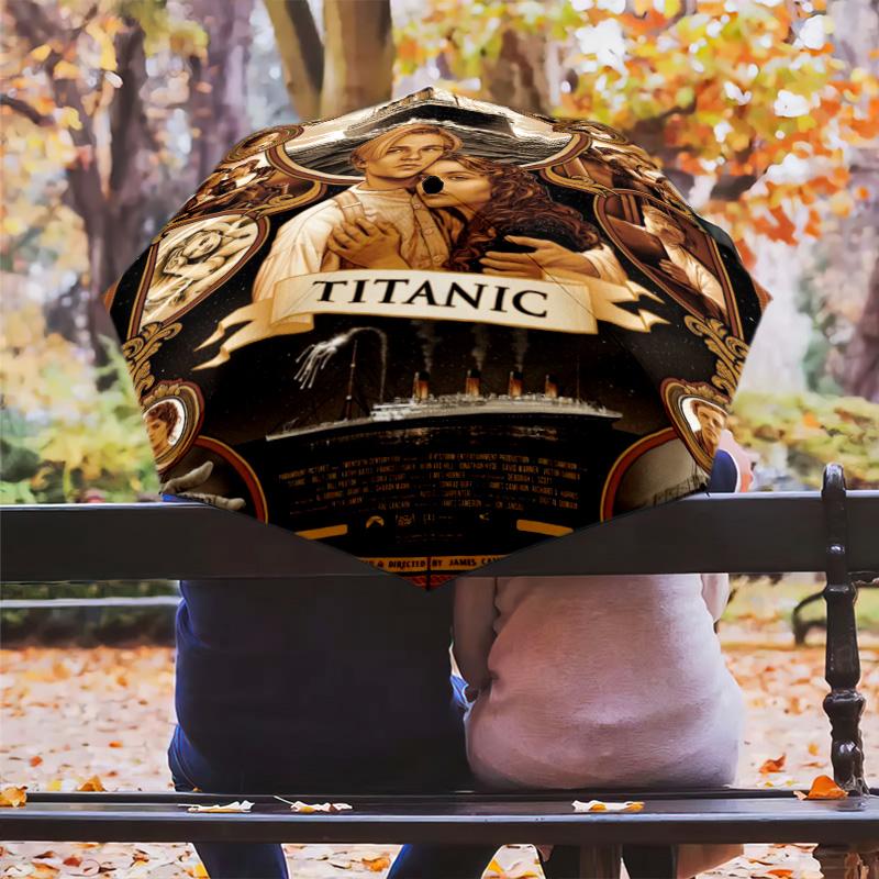 Love Tragedy Titanic Folding Umbrella Umbrella Portable Three Folds Travel Umbrella