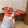 Fashion Women Sunglasses  Luxury Metal Trendy Eyewear Brand Design Vintage Men Square Sun Glasses Mirror