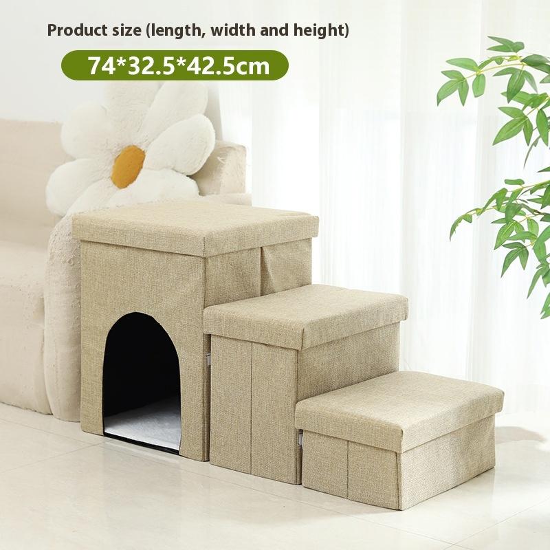 Foldable Pet Staircase Anti-Slip Dog Ramp Non-Collapsing Storage Bed for Pets Easy to Fold for Space-Saving