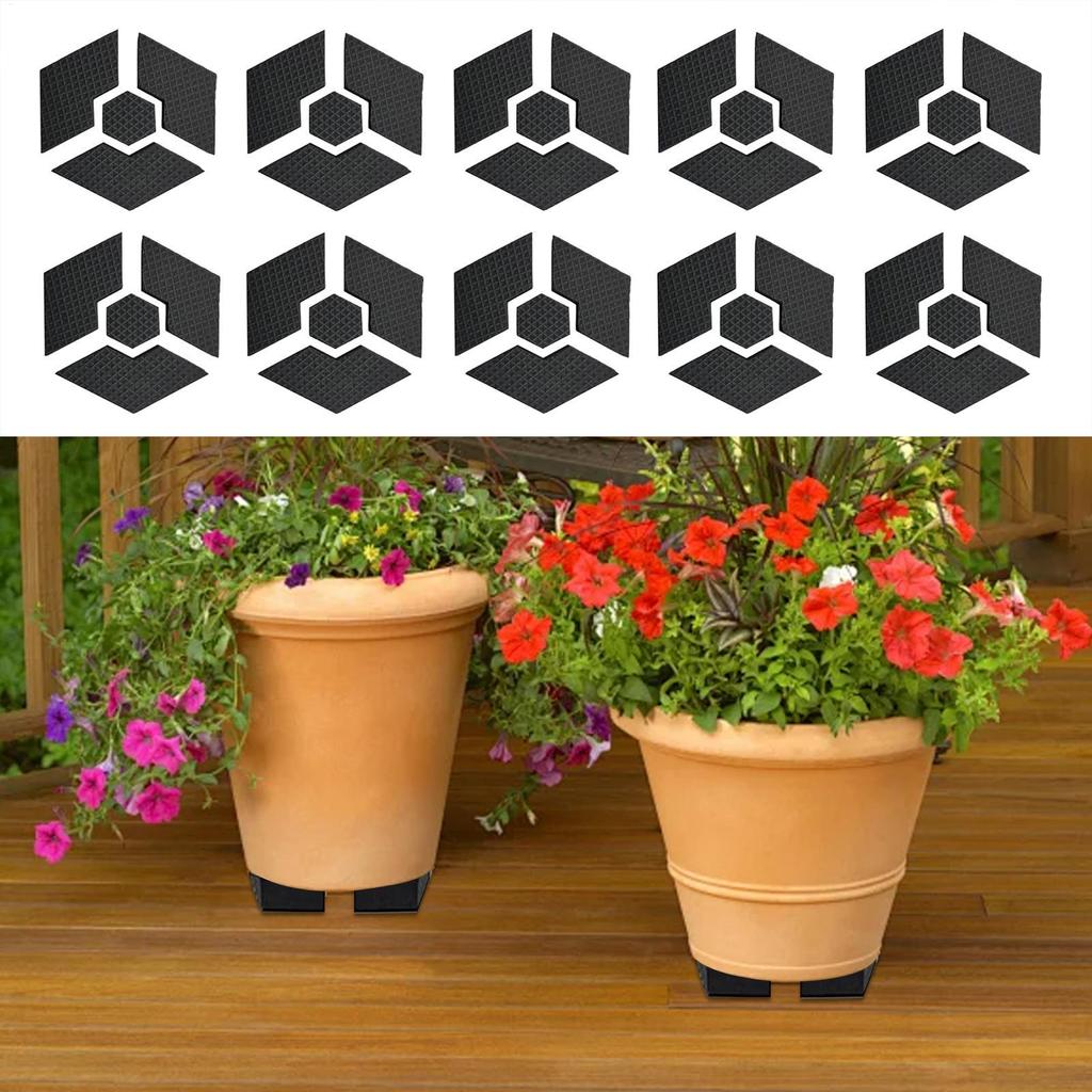 Plant Pot Feet 10 Sets Of Flower Pot Lifter Anti-Slip Gardening Pads Hexagon Planter Riser For Daily Living Room Patio Workplace