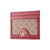 Gucci X Doraemon Collaboration Vintage Logo Canvas And Leather Card Holder Unisex Card Holder Ebony Red 654539-2T4AG-9795