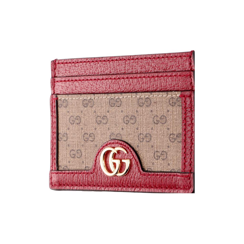 Gucci X Doraemon Collaboration Vintage Logo Canvas And Leather Card Holder Unisex Card Holder Ebony Red 654539-2T4AG-9795