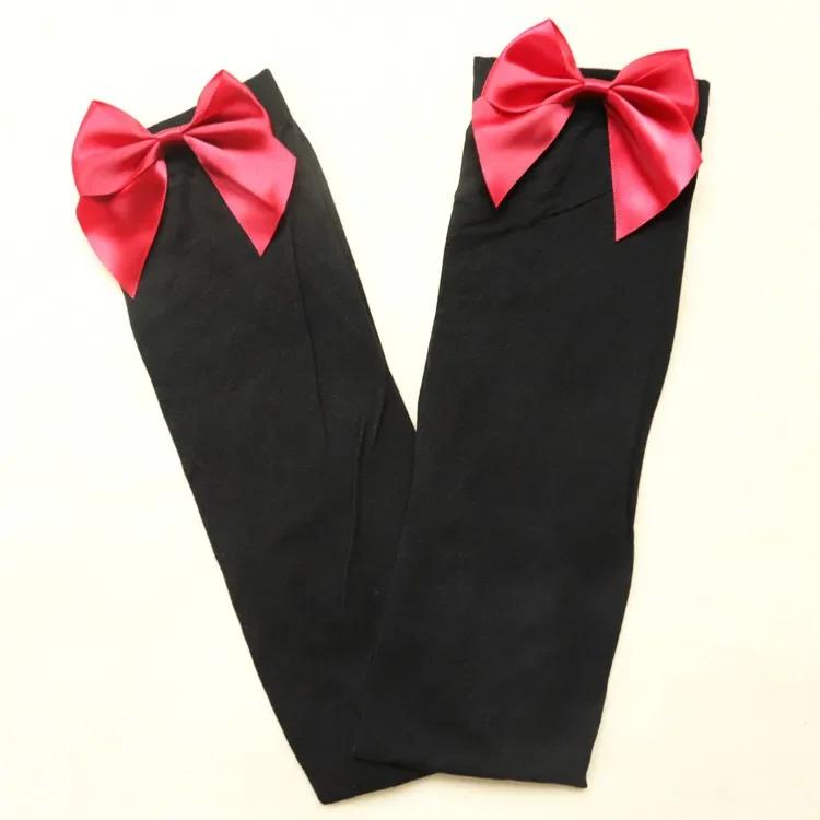 Sexy Women's Hosiery Pink Bow Stay Up Thigh High Silk Stockings Hose.Ladies Sweet Bow Stockings Pantyhose Students Stockings