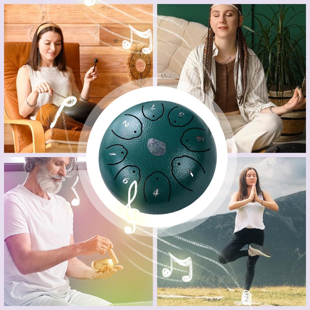 6 Inch 8 Notes Steel Tongue Drum with Carry Bag Drum Mallets Music Book Percussion Instruments Rain Drum Instrument Unique Gift