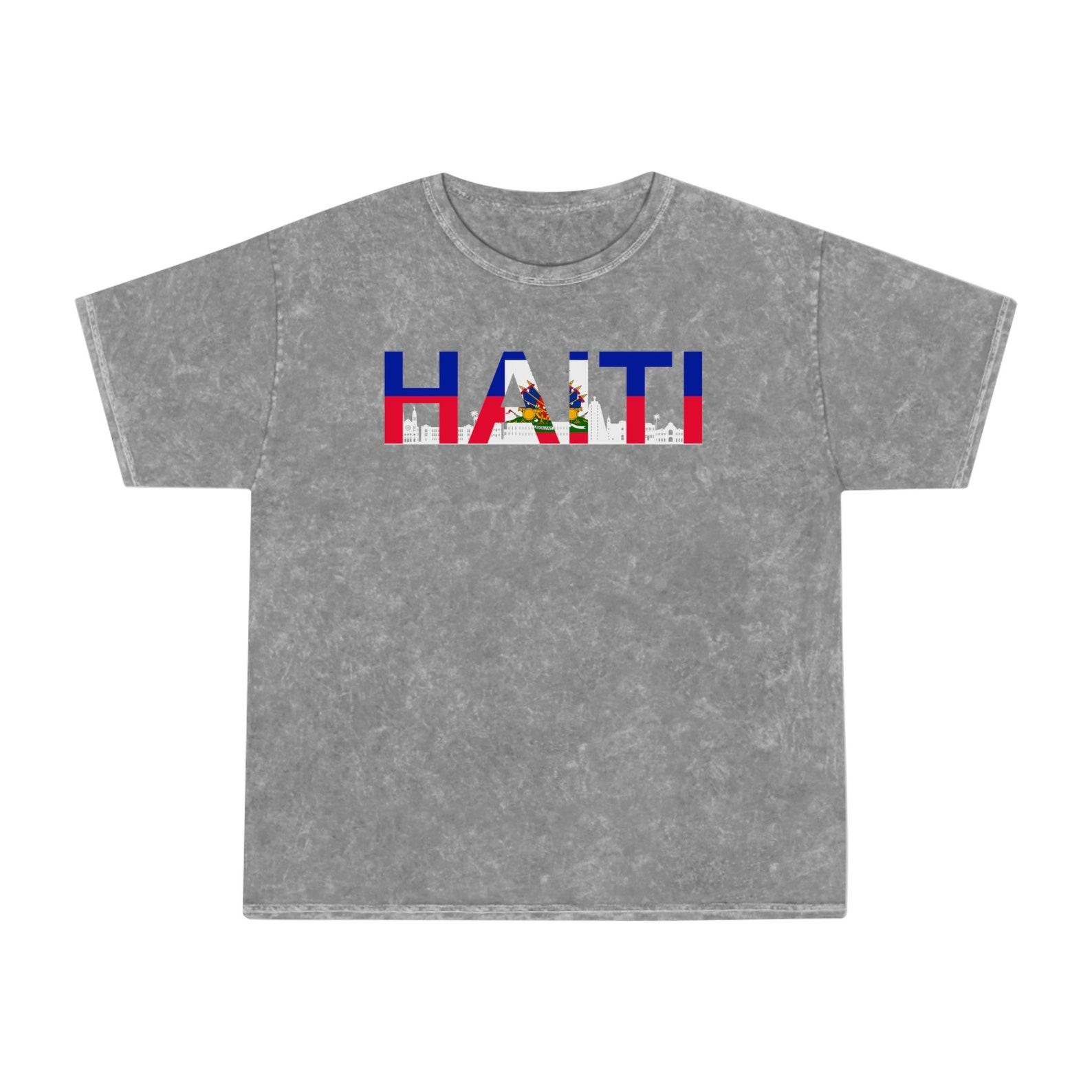 Haiti Flag Mineral Wash T-Shirt: Haitian Pride Tee S