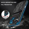 For iPhone 16 Case with Card Holder PC + TPU Phone Back Cover Kickstand