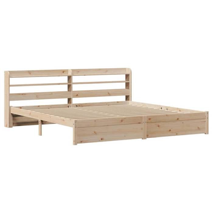 VidaXL Cadre de lit avec tête de lit 180x200 cm bois de pin massif, lit, cadre de lit en bois massif, meuble de chambre à 3306742