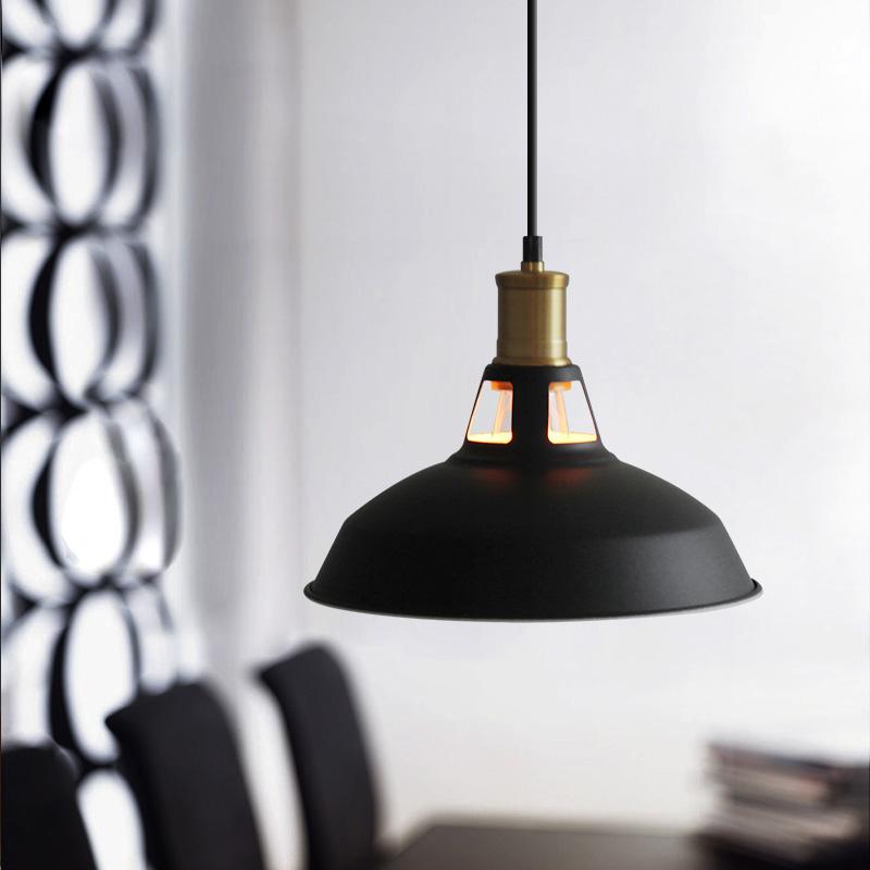Vintage Pendelleuchten E27 Weiß Schwarz Retro Hängelampe Lampenschirm Für Loft Bar Küche Esszimmer Schlafzimmer Heimbeleuchtung