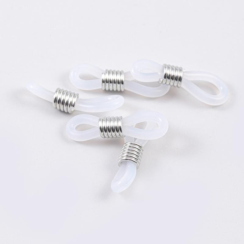 50pcs Black/white Adjustable Lanyard Cord Rubber Connectors Strap Eyelets for Transparent Glasses Band Rope Eyewear Accessories