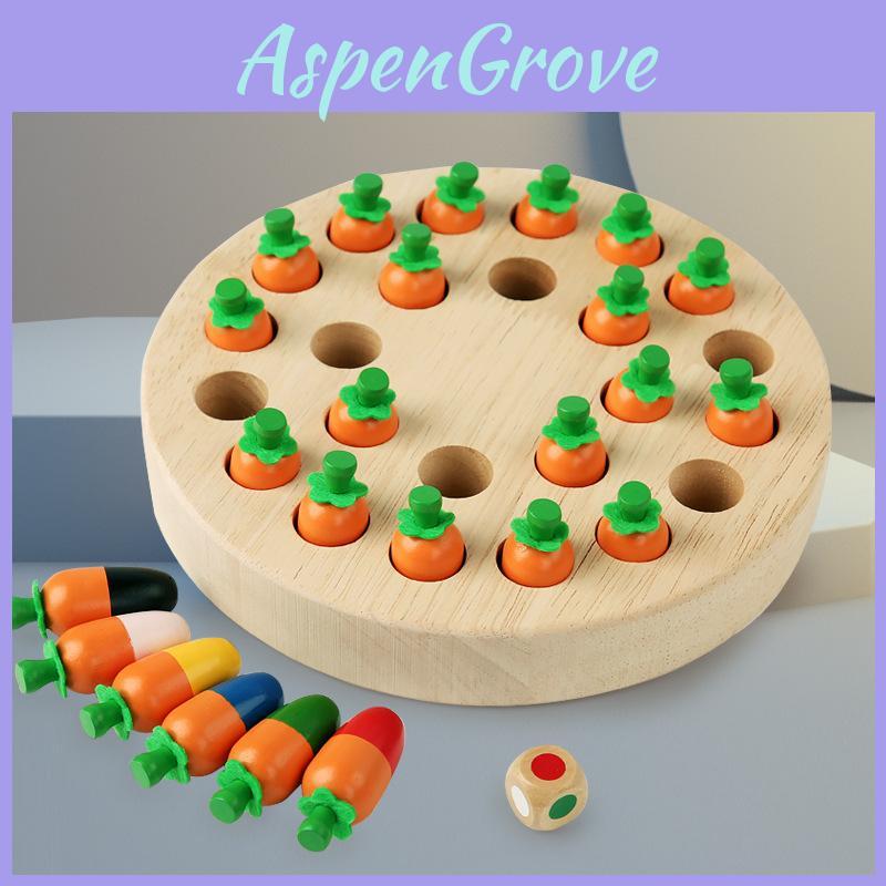 Mushroom Carrot Memory Chess Wooden Educational Board Game For Kids And Family