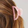 Hair Claw Floral Print Hollow Design Back Head Hair Clip Anti-slip Teeth Strong Grip Shark Hair Clip Versatile Hair Accessory