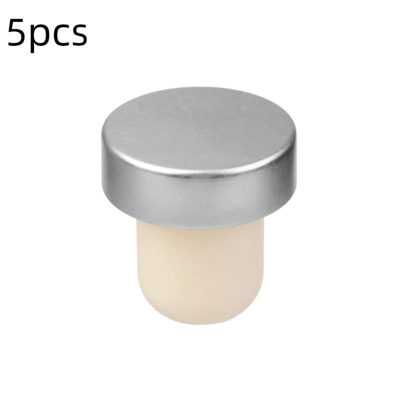 5Pcs T-Shaped Wine Corks Wine Stoppers Bottle Stoppers Reusable Wine Bottle Stopper Sealing Plug Bottle Cap For Wine 5pcs серебряный