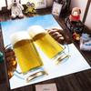 Cheers Toast Beer Foam Glasses Pattern with Blue Sky Background Printed Carpet Suitable for Use As an Anti-slip1 For1room and Bedroom Sofas