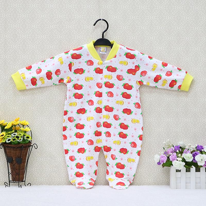 Little Q Pure Cotton Newborn Spring Autumn Clothes One Piece Footies Baby Boy Infant Underwear Four Color Clothing