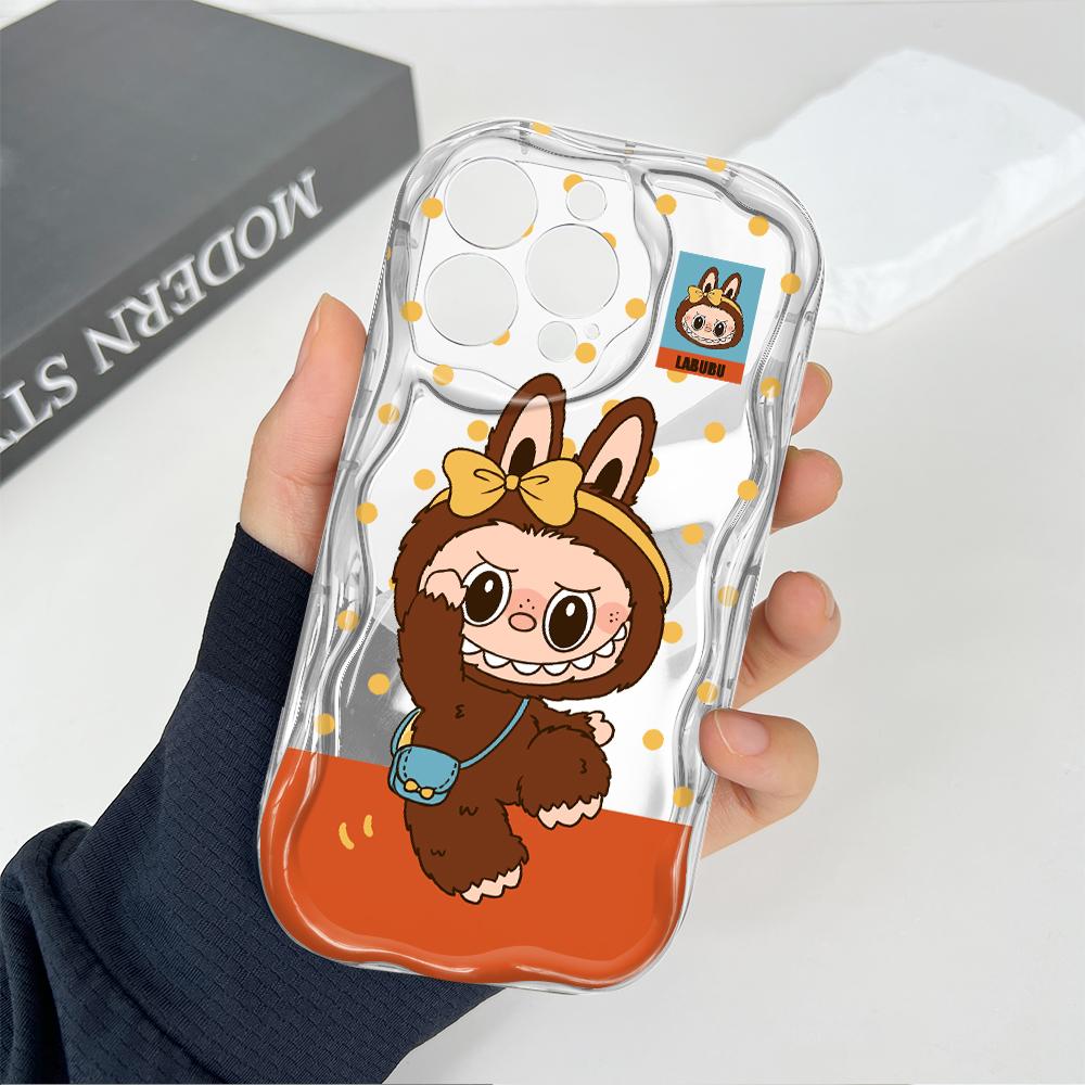 Niedliches Cartoon-Muster Creme Textur Gehäuse Wellenförmiger Rand Weiche Silikonhülle Telefonhülle für OPPO Reno Realme