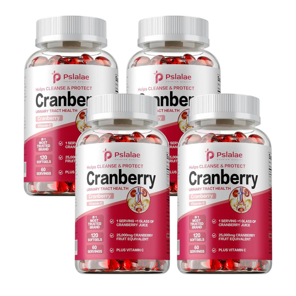 Pslalae - 25,000 mg Cranberry Vitamin C Capsules - Urinary and Bladder Health