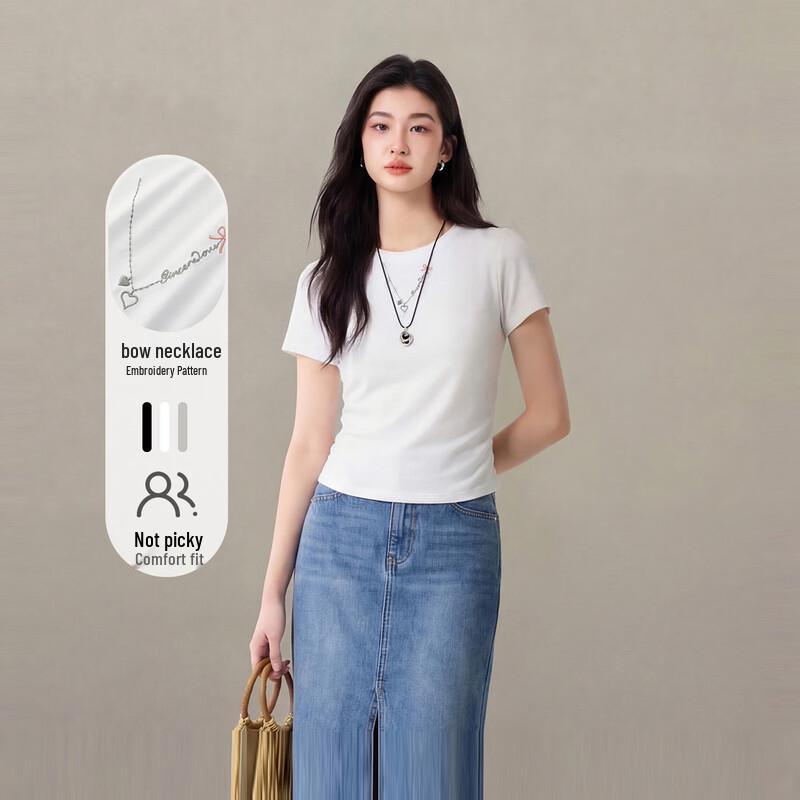 FivePlus Women s Ruched Slim-Fit Short Sleeve T-Shirt M