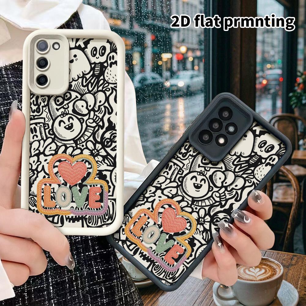 Phone Case: 2D Flat Samsung Galaxy A34 A35 M05 M06 S20 S22 S21 FE Plus 5G Protective Case, Heart Sign, Christmas and Halloween Gift