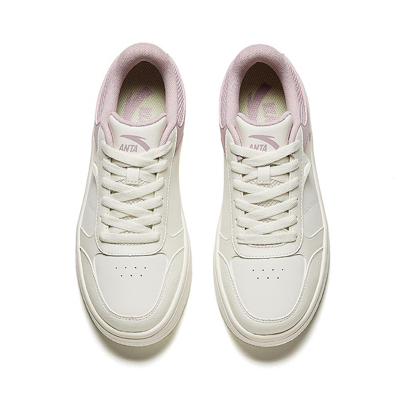 Anta Comfortable Versatile Shock Absorbing Durable Low Top Sneakers Women sneakers White Pink 922418014-5