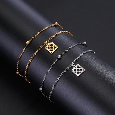 Cazador Barcelona Flower Bracelet Stainless Steel Smile Leaves Bow Tie Planet Charm Double Layer Beads Chain for Women Jewelry