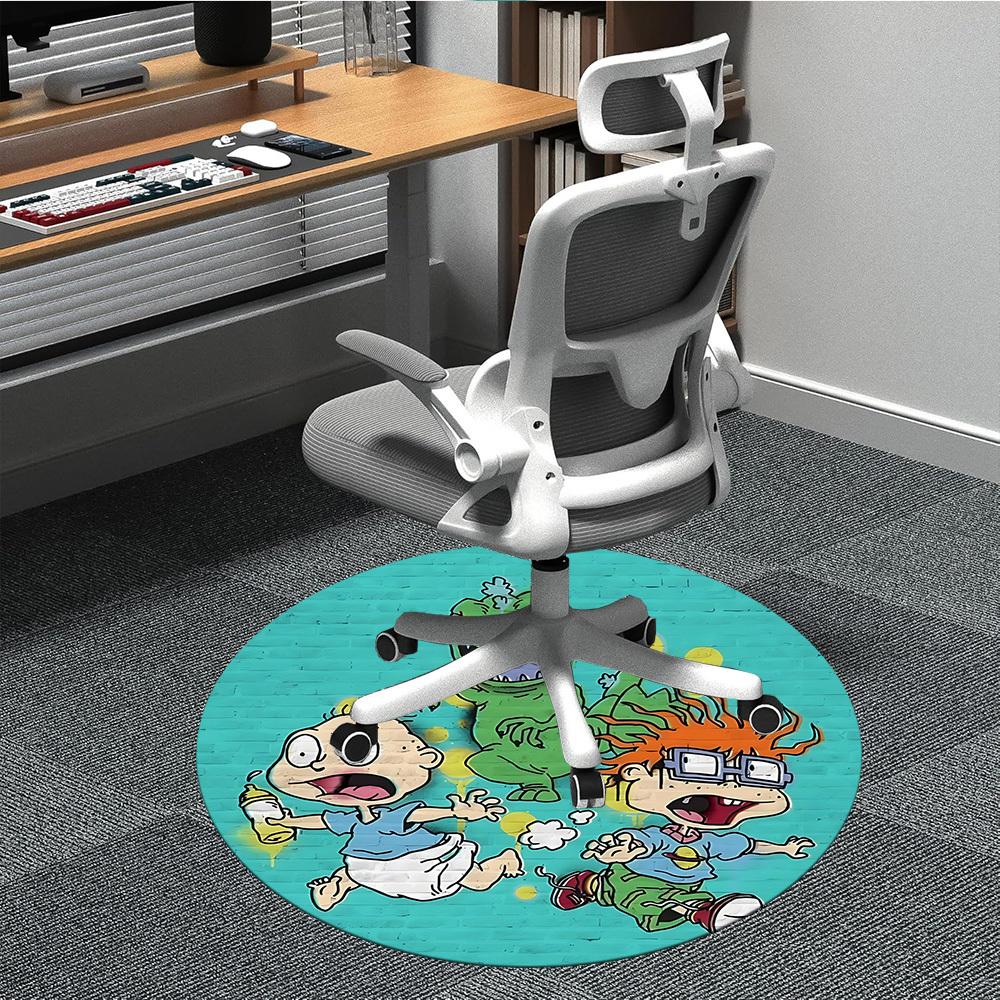 

1pc Rugrats Dino Office Round Area Rug,Bedroom Living Room Home Decor, Room Deco a1016148 80cm by 80cm