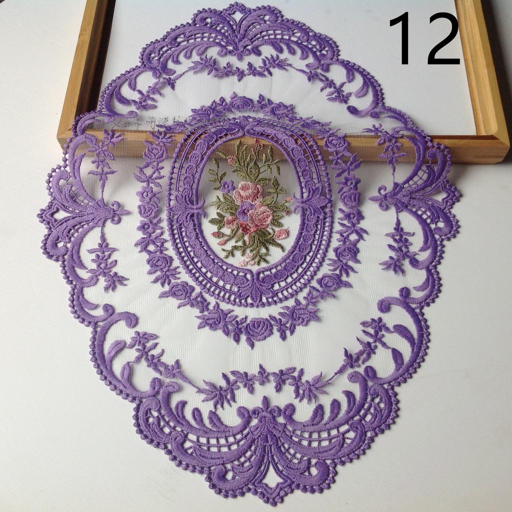 Classic Style Lace Placemat Embroidered Table Surface Cloth Dining Room Decorative Table Furniture Mats Party Wedding Antique Coffee Coasters