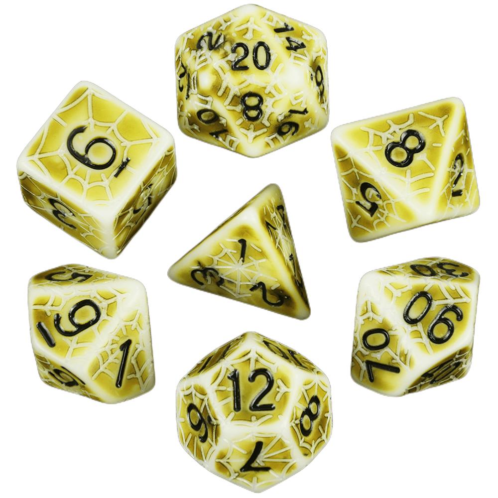 7pcs Dice Set D&D Spider Web Polyhedral DND Dice for DND TRPG Games